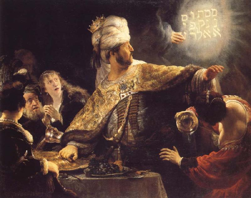 REMBRANDT Harmenszoon van Rijn Belshazzar0s Feast oil painting image